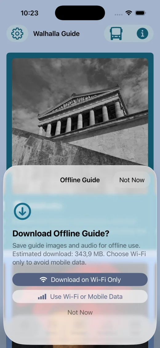 Offline-Medien-Download in Walhalla Guide